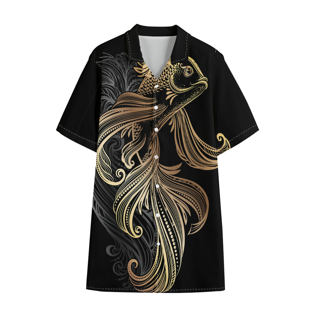 Bohemian Spiritual Fish Print Cotton Hawaiian Shirt