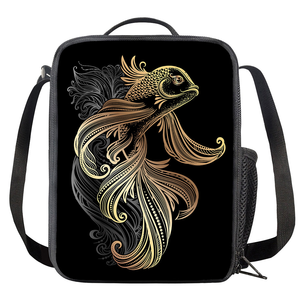 Bohemian Spiritual Fish Print Crossbody Lunch Bag