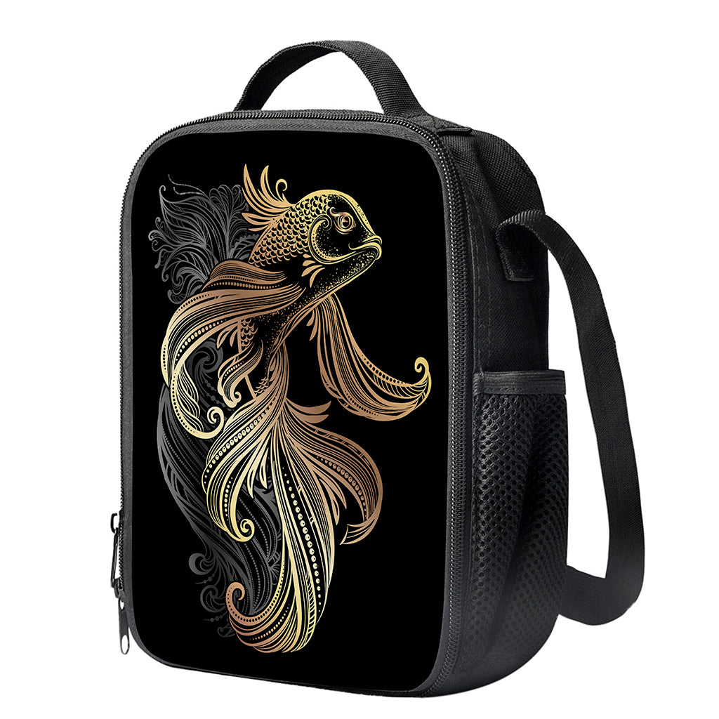 Bohemian Spiritual Fish Print Crossbody Lunch Bag