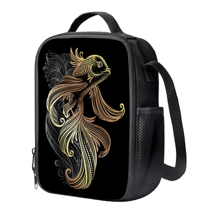 Bohemian Spiritual Fish Print Crossbody Lunch Bag