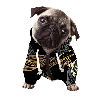 Bohemian Spiritual Fish Print Dog Zip Up Hoodie