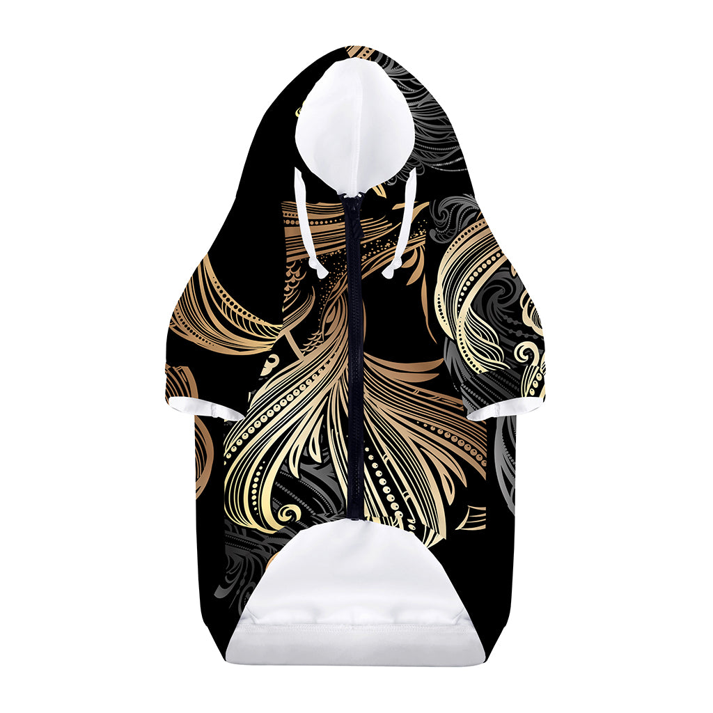 Bohemian Spiritual Fish Print Dog Zip Up Hoodie
