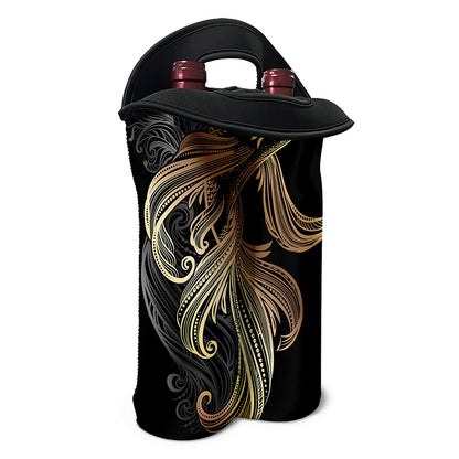 Bohemian Spiritual Fish Print Double Neoprene Wine Tote