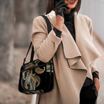 Bohemian Spiritual Fish Print Double Strap Bible Bag