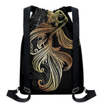 Bohemian Spiritual Fish Print Drawstring Backpack
