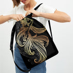 Bohemian Spiritual Fish Print Drawstring Backpack