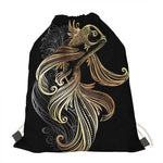 Bohemian Spiritual Fish Print Drawstring Bag