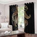 Bohemian Spiritual Fish Print Extra Wide Grommet Curtains