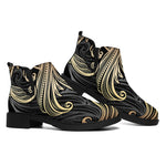 Bohemian Spiritual Fish Print Flat Ankle Boots