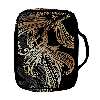 Bohemian Spiritual Fish Print Front Pocket Bible Bag
