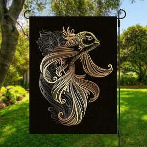 Bohemian Spiritual Fish Print Garden Flag