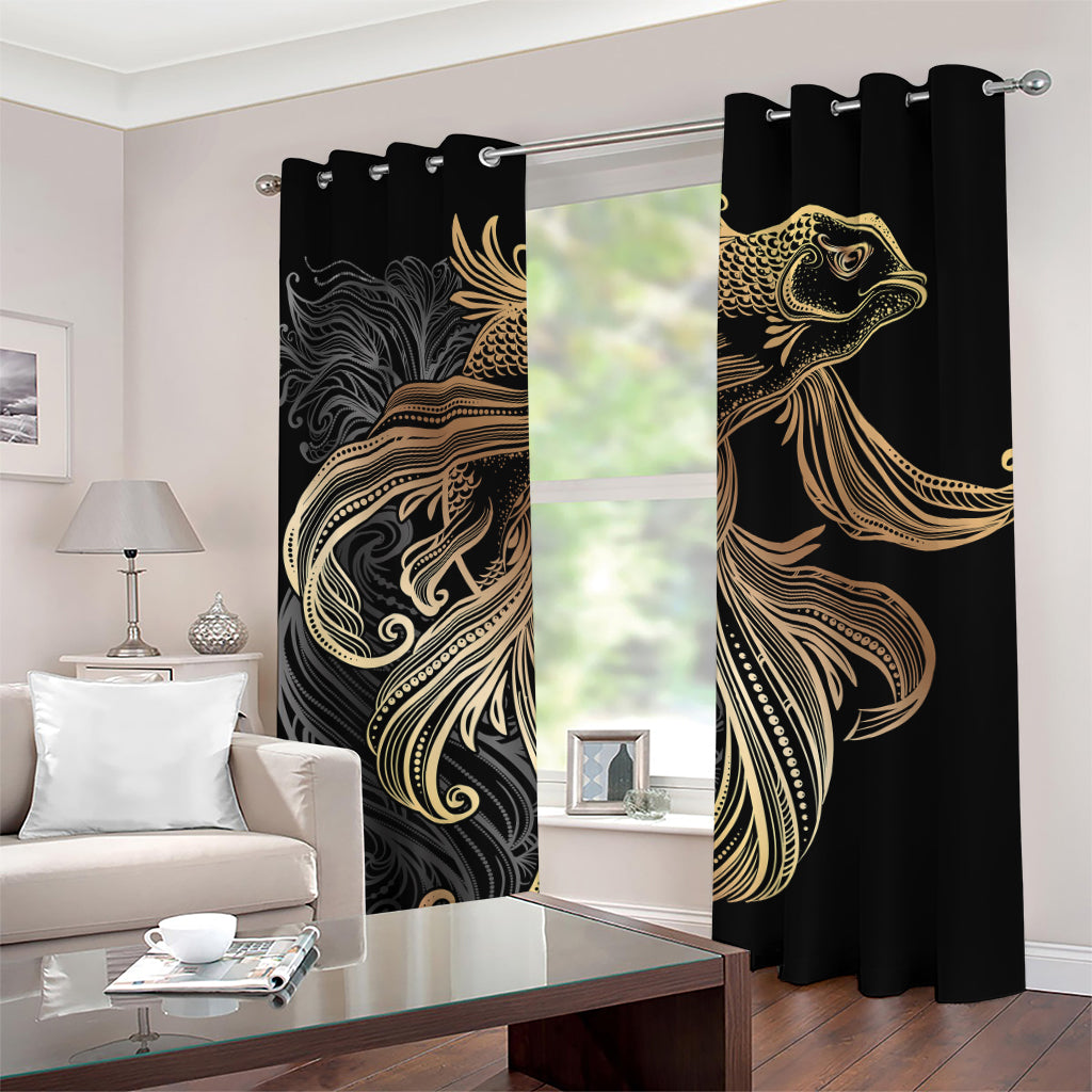 Bohemian Spiritual Fish Print Grommet Curtains