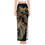 Bohemian Spiritual Fish Print High Slit Maxi Skirt