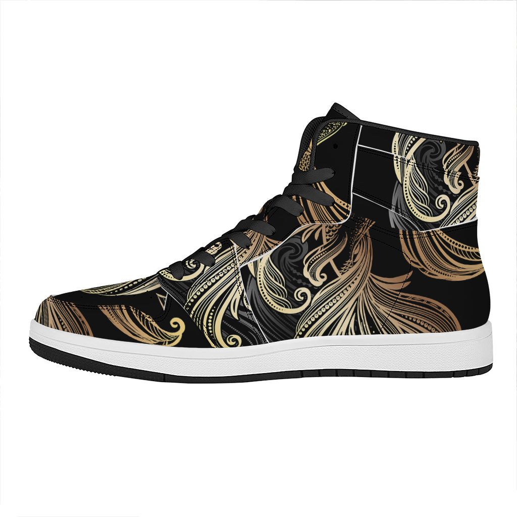 Bohemian Spiritual Fish Print High Top Leather Sneakers