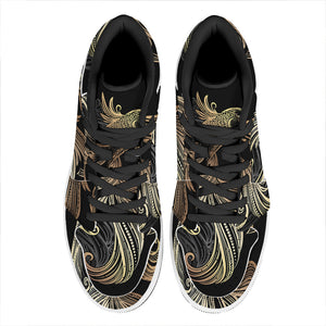 Bohemian Spiritual Fish Print High Top Leather Sneakers