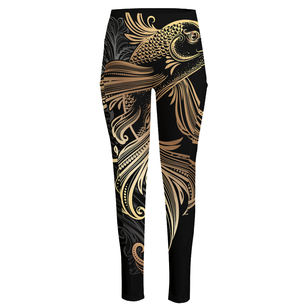 Bohemian Spiritual Fish Print High-Waisted Pocket Leggings