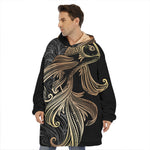 Bohemian Spiritual Fish Print Hoodie Blanket