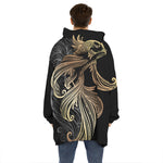 Bohemian Spiritual Fish Print Hoodie Blanket