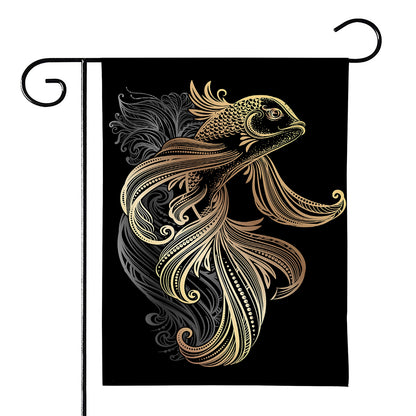 Bohemian Spiritual Fish Print House Flag