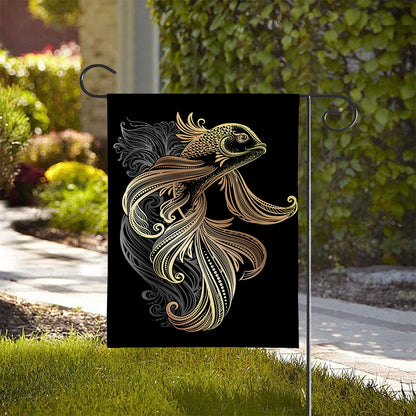 Bohemian Spiritual Fish Print House Flag