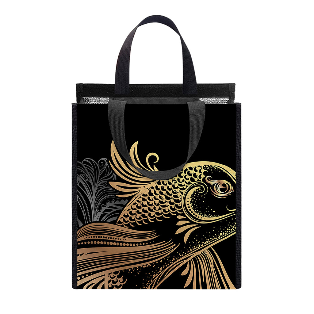 Bohemian Spiritual Fish Print Insulated Lunch Tote