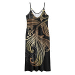 Bohemian Spiritual Fish Print Jersey Midi Cami Dress
