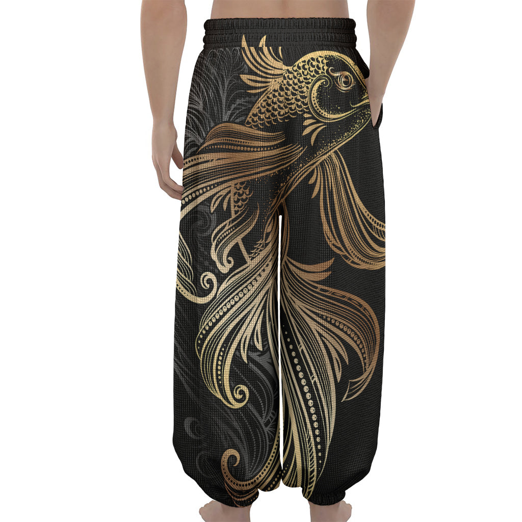 Bohemian Spiritual Fish Print Lantern Pants