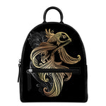 Bohemian Spiritual Fish Print Leather Backpack