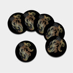 Bohemian Spiritual Fish Print Leather Coaster Set