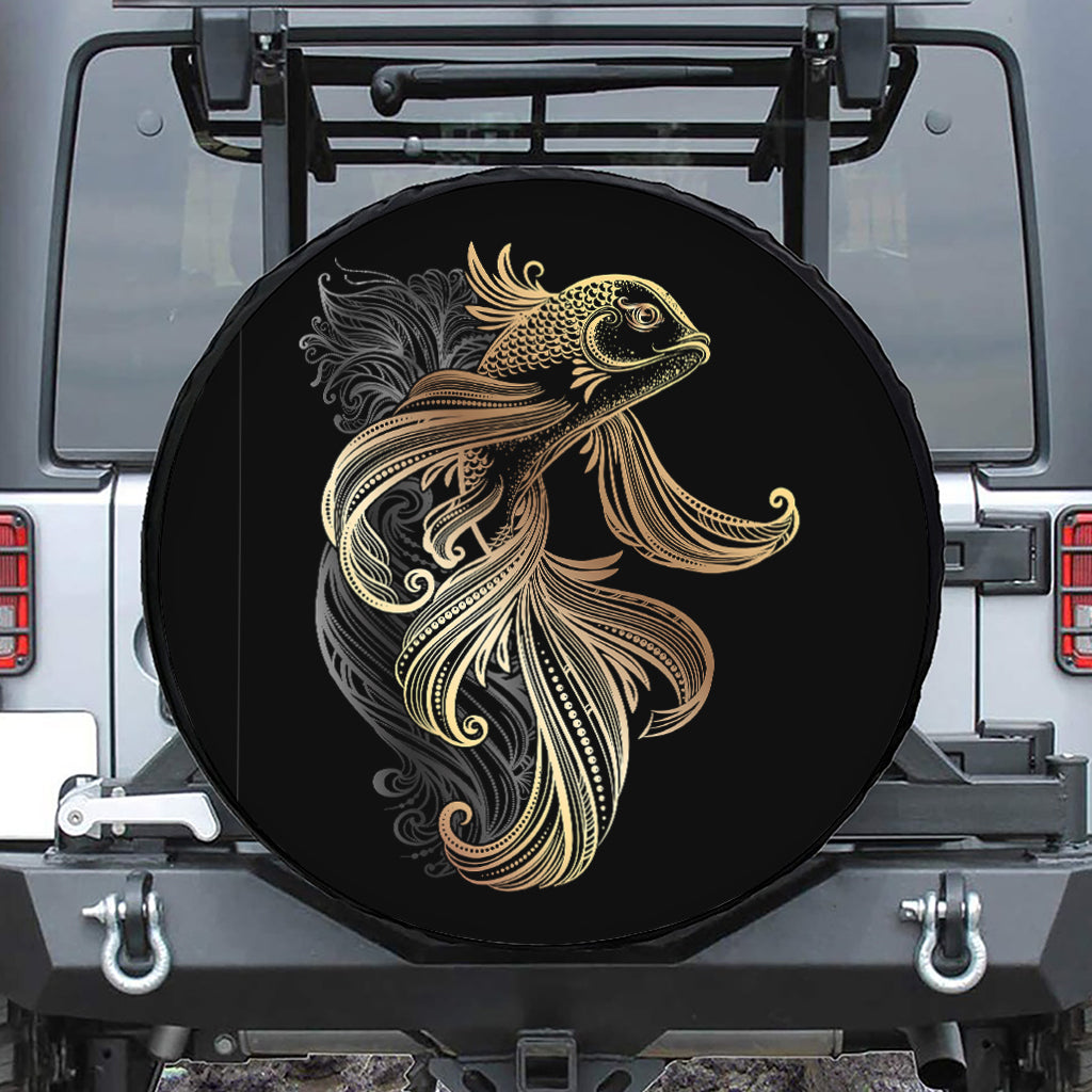 Bohemian Spiritual Fish Print Leather Spare Tire Cover