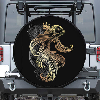 Bohemian Spiritual Fish Print Leather Spare Tire Cover