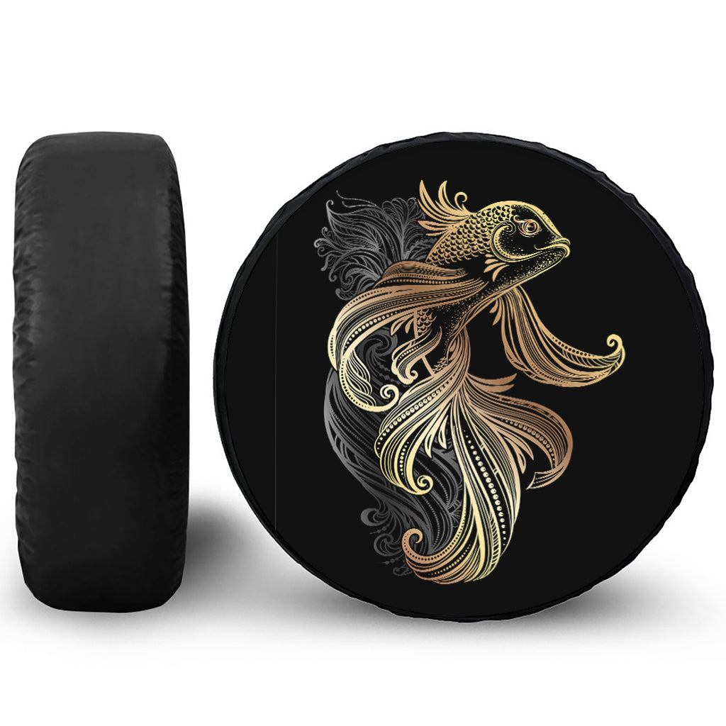 Bohemian Spiritual Fish Print Leather Spare Tire Cover