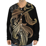 Bohemian Spiritual Fish Print Long Sleeve Baseball Jersey