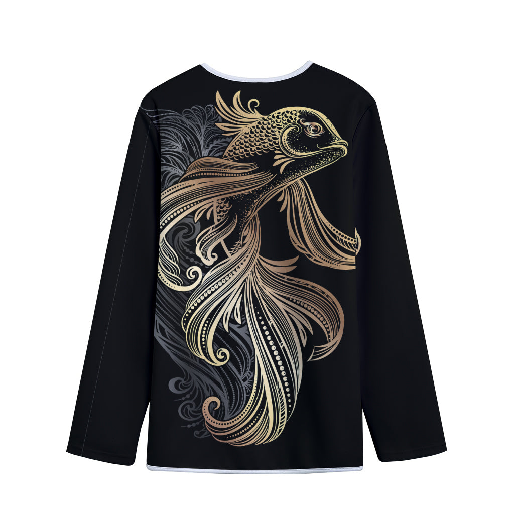 Bohemian Spiritual Fish Print Long Sleeve Short Coat