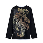 Bohemian Spiritual Fish Print Long Sleeve Short Coat