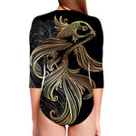 Bohemian Spiritual Fish Print Long Sleeve Swimsuit