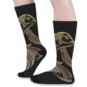 Bohemian Spiritual Fish Print Long Socks