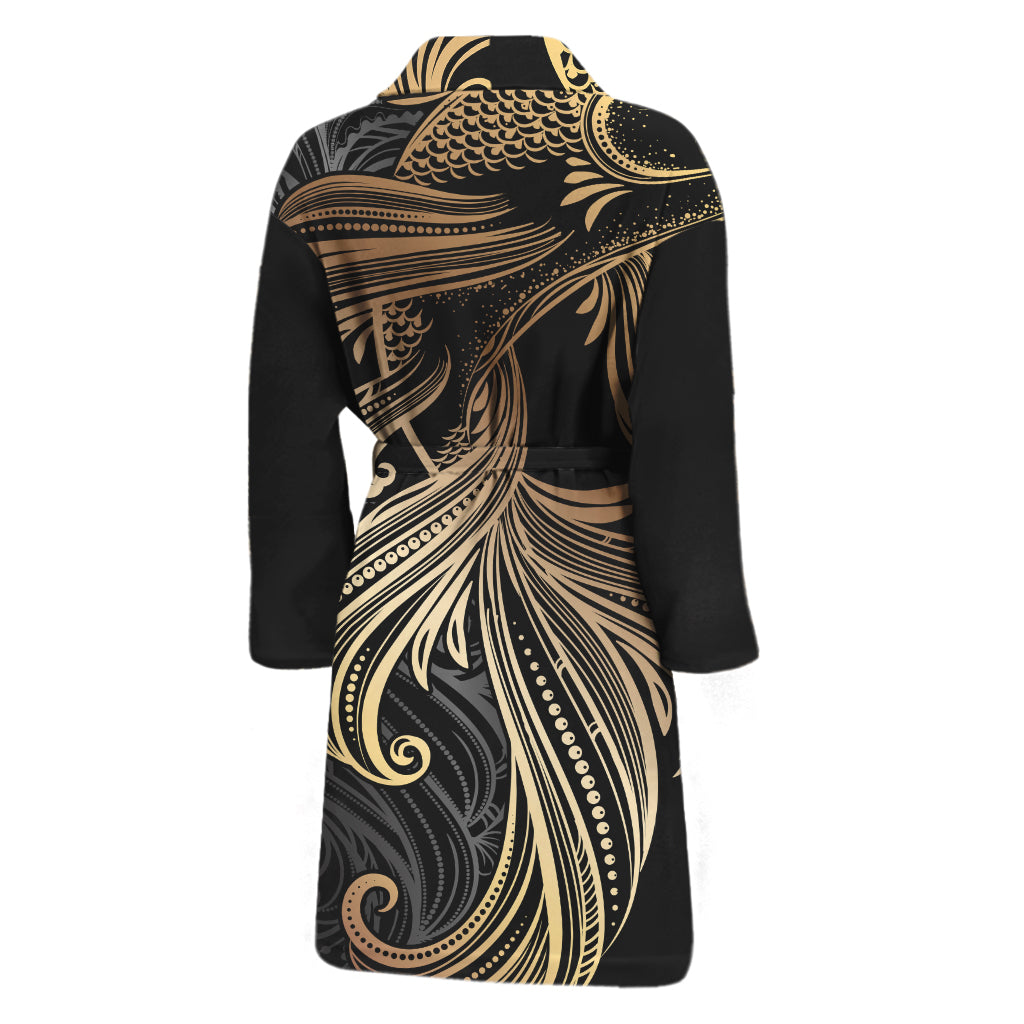 Bohemian Spiritual Fish Print Men's Bathrobe