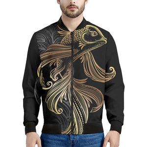 Bohemian Spiritual Fish Print Men's Bomber Jacket