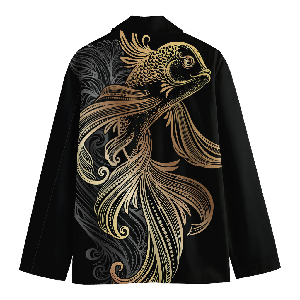 Bohemian Spiritual Fish Print Men's Cotton Blazer