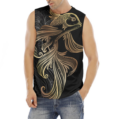 Bohemian Spiritual Fish Print Men's Fitness Tank Top