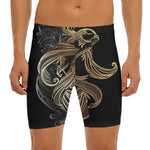 Bohemian Spiritual Fish Print Men's Long Boxer Briefs