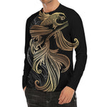Bohemian Spiritual Fish Print Men's Long Sleeve Rash Guard