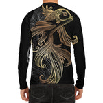 Bohemian Spiritual Fish Print Men's Long Sleeve Rash Guard