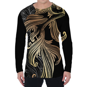 Bohemian Spiritual Fish Print Men's Long Sleeve T-Shirt