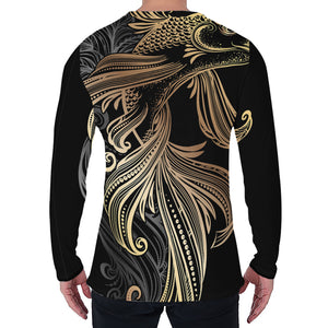 Bohemian Spiritual Fish Print Men's Long Sleeve T-Shirt