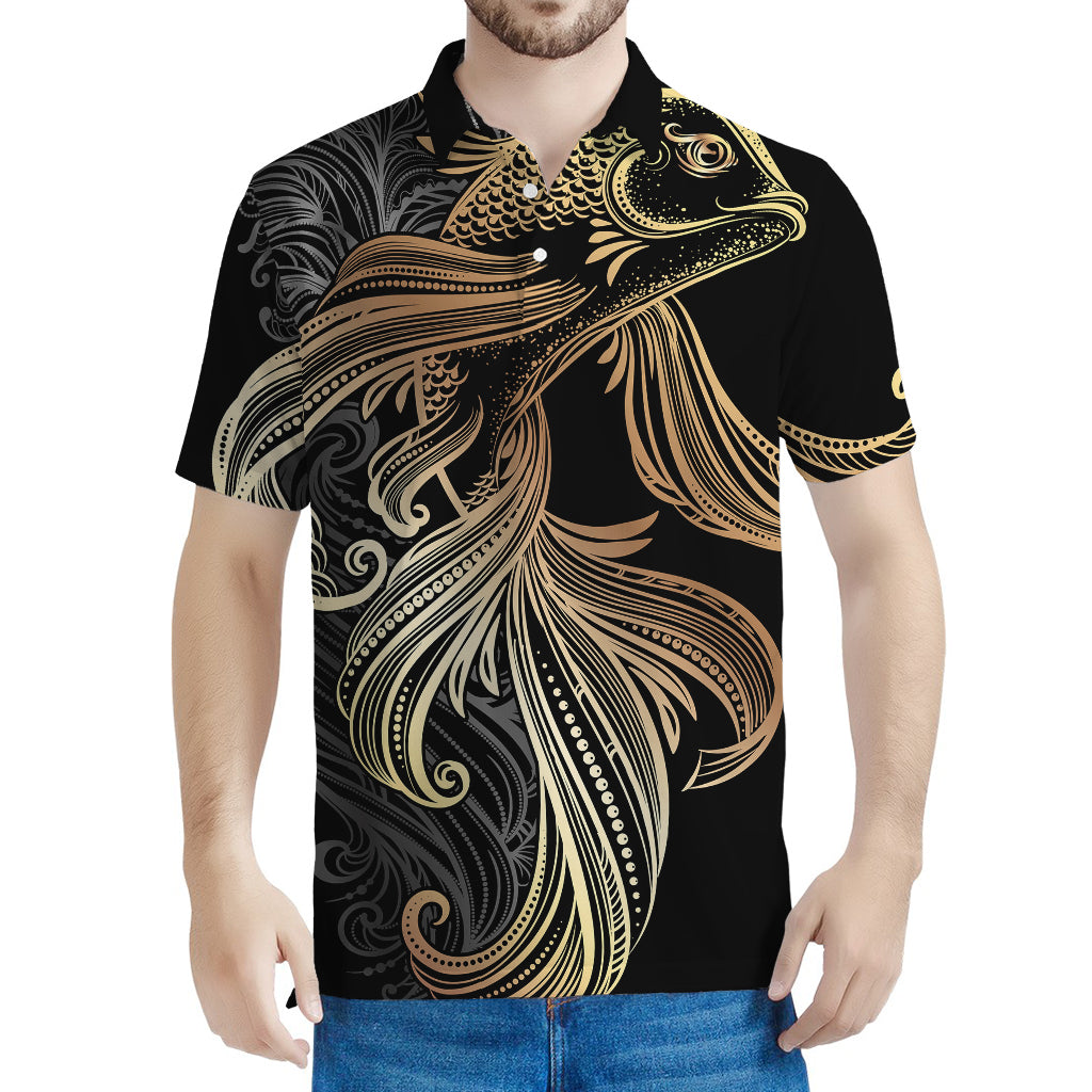 Bohemian Spiritual Fish Print Men's Polo Shirt