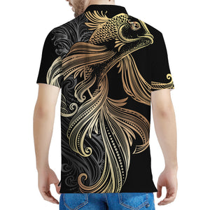 Bohemian Spiritual Fish Print Men's Polo Shirt