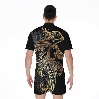 Bohemian Spiritual Fish Print Men's Rompers