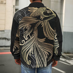 Bohemian Spiritual Fish Print Men's Shirt Jacket